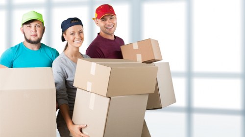 Seasonal household items arranged in storage containers
